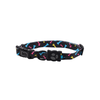 Doco Loco Small Black Bone Print Dog Collar (27-37X1.5Cm)