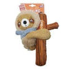Gigwi Shaking Fun Brown Sloth Plush Dog Toy With Squeaker