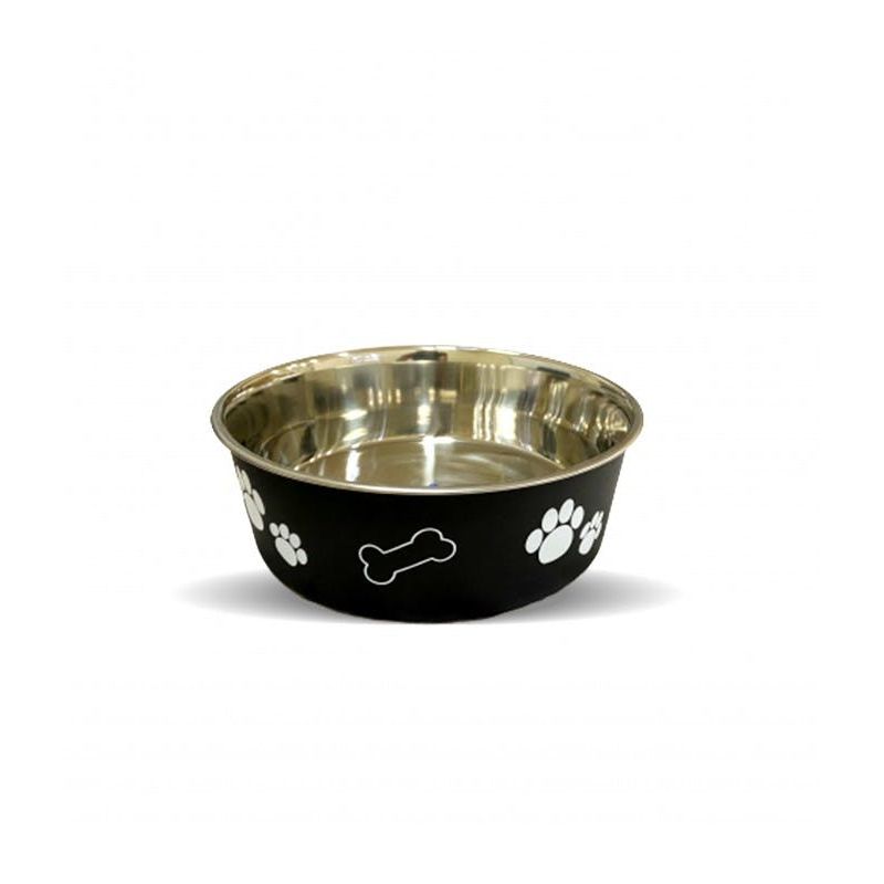 Pado Large Black & Silver 1 L Pet Bowl